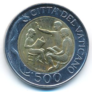 Ватикан, 500 лир (1996 г.)