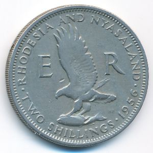 Родезия и Ньясаленд, 2 шиллинга (1956 г.)