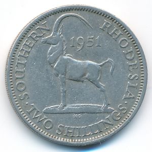 Южная Родезия, 2 шиллинга (1951 г.)