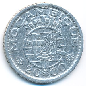 Mozambique, 20 escudos, 1952