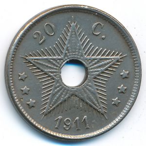 Бельгийское Конго, 20 сентим (1911 г.)