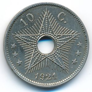 Belgian Congo, 10 centimes, 1921