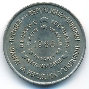 Burundi, 10 francs, 1968