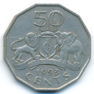 Свазиленд, 50 центов (1993 г.)