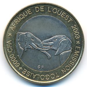 Того., 6000 франков КФА (2003 г.)