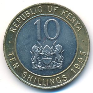 Кения, 10 шиллингов (1995 г.)
