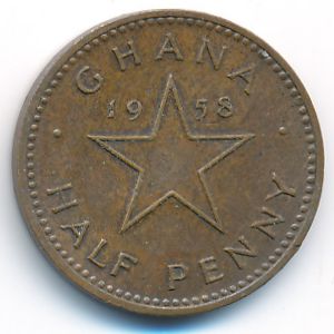 Гана, 1/2 пенни (1958 г.)