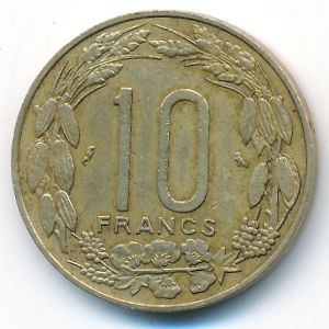 Экваториальные Африканские Штаты, 10 франков (1961 г.)
