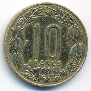 Экваториальные Африканские Штаты, 10 франков (1965 г.)