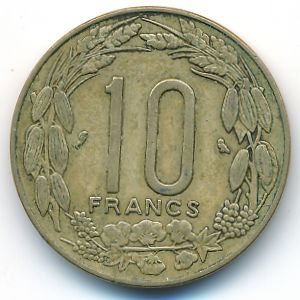 Экваториальные Африканские Штаты, 10 франков (1969 г.)