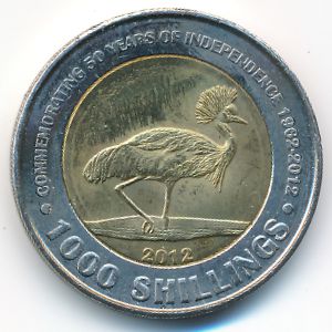Уганда, 1000 шиллингов (2012 г.)