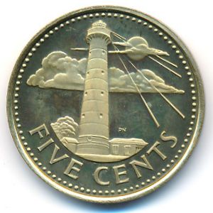 Barbados, 5 cents, 1973