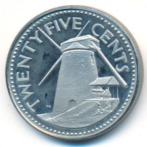 Барбадос, 25 центов (1973 г.)