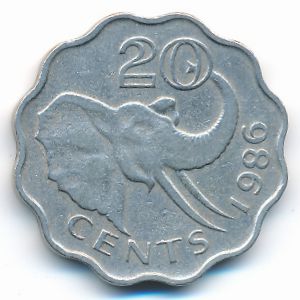 Свазиленд, 20 центов (1986 г.)