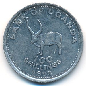 Uganda, 100 shillings, 1998