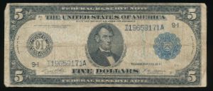 США, 5 долларов (1914 г.)