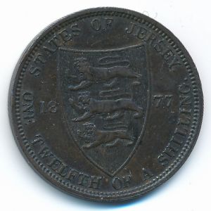 Джерси, 1/12 шиллинга (1877 г.)