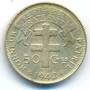 Французская Экваториальная Африка, 50 сентим (1942 г.)