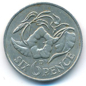 Замбия, 6 пенсов (1964 г.)