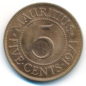 Mauritius, 5 cents, 1971