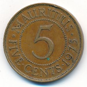 Маврикий, 5 центов (1975 г.)