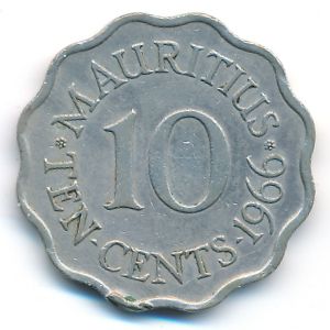 Mauritius, 10 cents, 1966