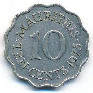 Mauritius, 10 cents, 1975