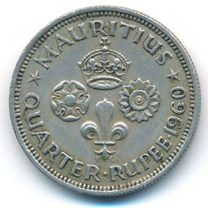 Mauritius, 1/4 rupee, 1960