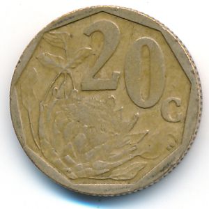 ЮАР, 20 центов (2001 г.)