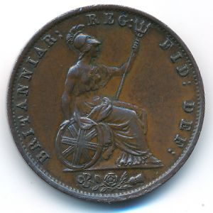 Великобритания, 1/2 пенни (1853 г.)