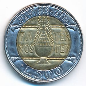 Ватикан, 500 лир (1993 г.)