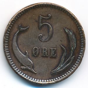 Дания, 5 эре (1874 г.)