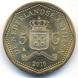Антильские острова, 5 гульденов (2016 г.)