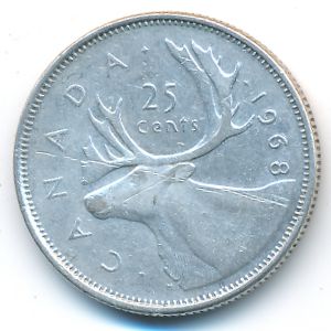 Канада, 25 центов (1968 г.)