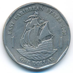 Восточные Карибы, 1 доллар (2002 г.)