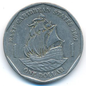 Восточные Карибы, 1 доллар (2002 г.)