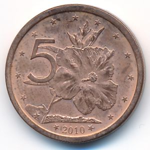 Острова Кука, 5 центов (2010 г.)