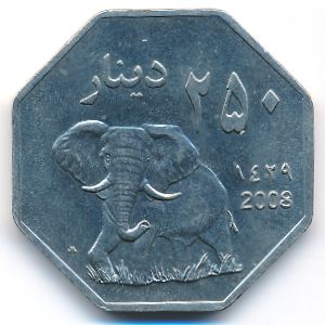 Дарфур., 250 динаров (2008 г.)