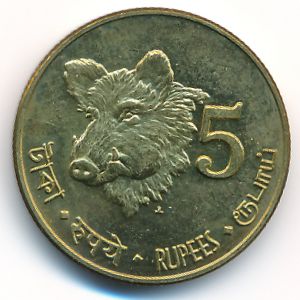 Андаманские и Никобарские острова., 5 рупий (2011 г.)