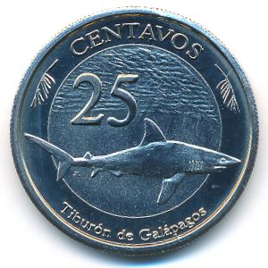 Галапагосские острова., 25 сентаво (2008 г.)