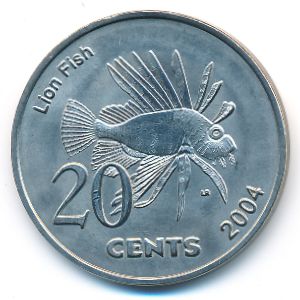 Кокосовые острова., 20 центов (2004 г.)