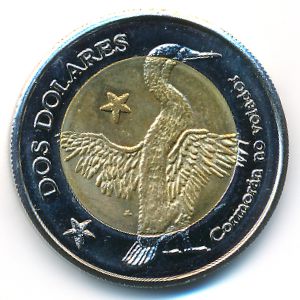 Галапагосские острова., 2 долара (2008 г.)