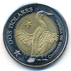 Галапагосские острова., 2 долара (2008 г.)