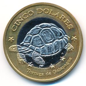 Галапагосские острова., 5 доларов (2008 г.)