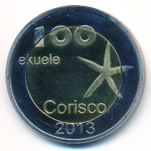 Остров Кориско., 100 экуэле (2013 г.)