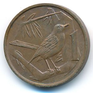 Cayman Islands, 1 cent, 1972