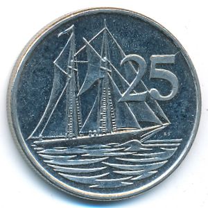 Cayman Islands, 25 cents, 2002