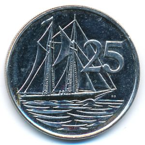 Cayman Islands, 25 cents, 2005