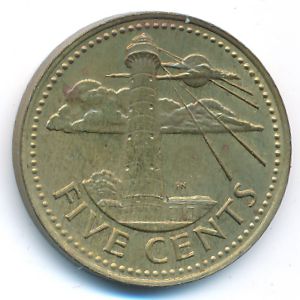Barbados, 5 cents, 1973