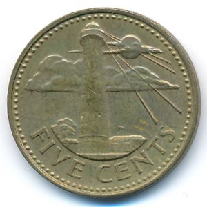 Barbados, 5 cents, 1998